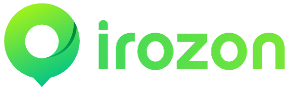 Irozon horizontal lockup, icon beside wordmark, gradient